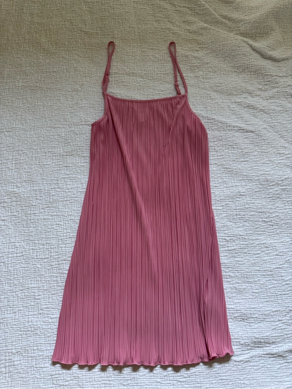 Pleated Spaghetti-Strap Dress